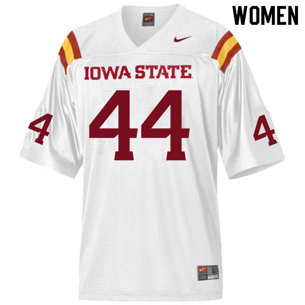 Iowa State Cyclones Women's #44 Gage Gunnerson Nike NCAA Authentic White College Stitched Football Jersey MP42K80FY